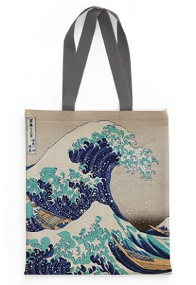 Τσάντα Υφασμάτινη Σουετ Hokusai - The Great Wave