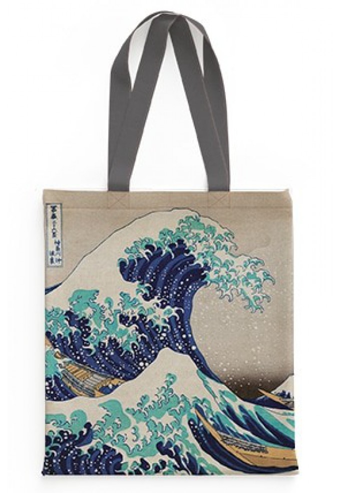 Τσάντα Υφασμάτινη Σουετ Hokusai - The Great Wave