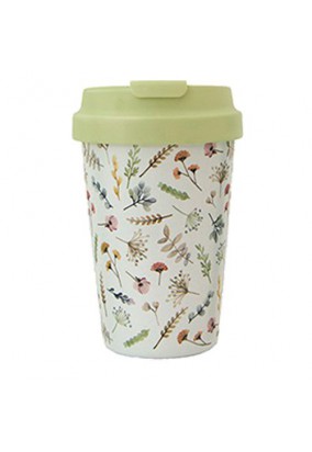 Chic Mic Κούπα Μπαμπού Με Καπάκι 350 ml - Watercolor Flowers