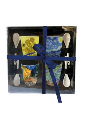 Σετ 4 Κούπες Espresso με Κουταλάκια Van Gogh 90 ml