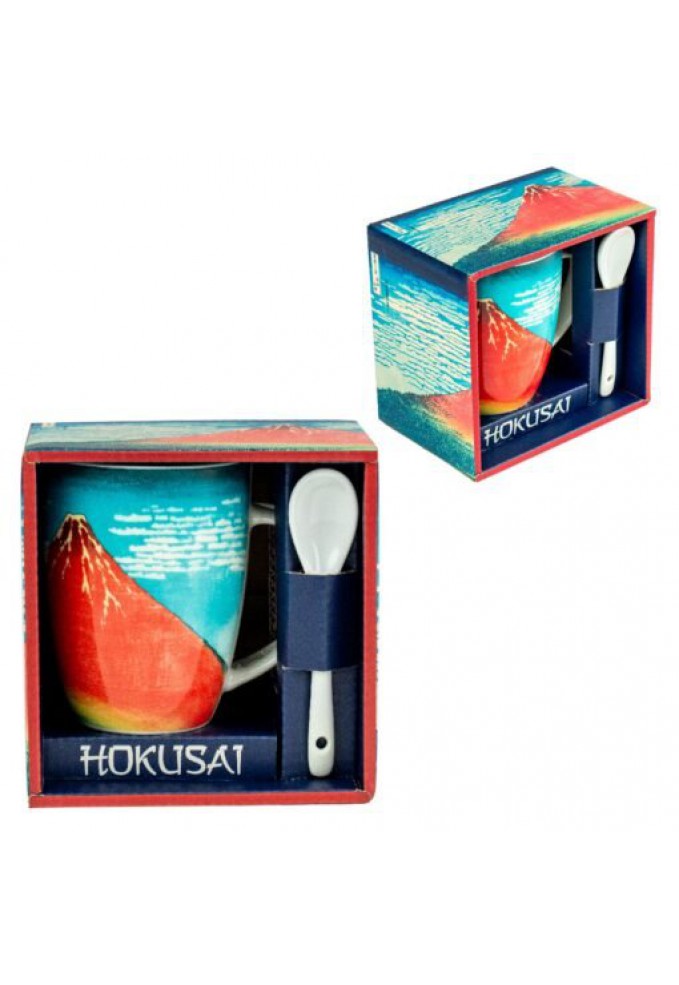Κούπα Με Κουταλάκι “Fuji” Hokusai 300 ml 13×12 cm