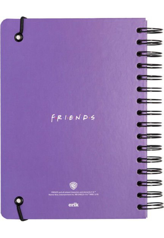 Τετράδιο Σπιράλ με Λάστιχο A5/15X21 με Τελίτσες FRIENDS