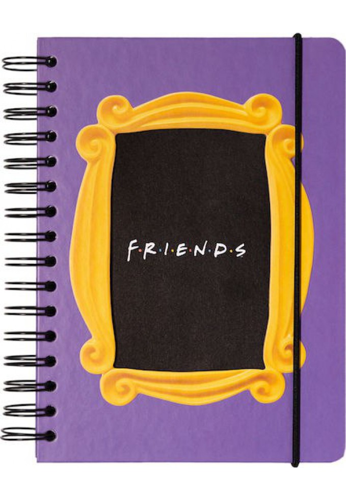 Τετράδιο Σπιράλ με Λάστιχο A5/15X21 με Τελίτσες FRIENDS