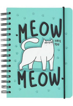 Τετράδιο Σπιράλ με Λάστιχο Α5 - Meow Meow
