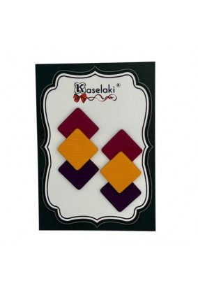 Καρφωτά Σκουλαρίκια από Πολυμερικό Πηλό - Elegant Colorblocks