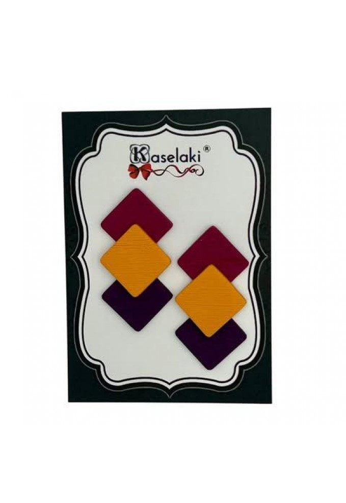 Καρφωτά Σκουλαρίκια από Πολυμερικό Πηλό - Elegant Colorblocks