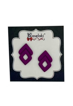 Καρφωτά Σκουλαρίκια από Πολυμερικό Πηλό - Monocolor Purple