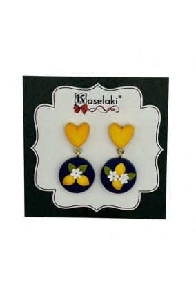 Καρφωτά Σκουλαρίκια από Πολυμερικό Πηλό - Smells Like Lemon Orchard