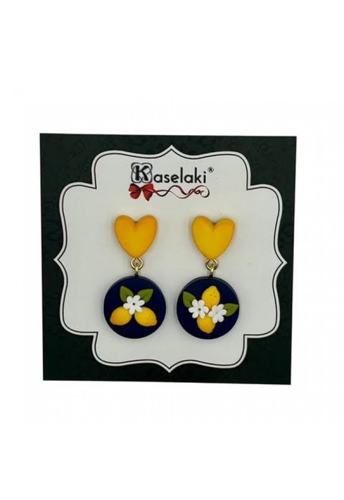 Καρφωτά Σκουλαρίκια από Πολυμερικό Πηλό - Smells Like Lemon Orchard