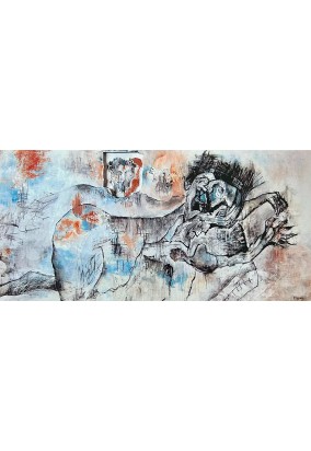 Queued up for pornography (Postcard 10x20 cm)