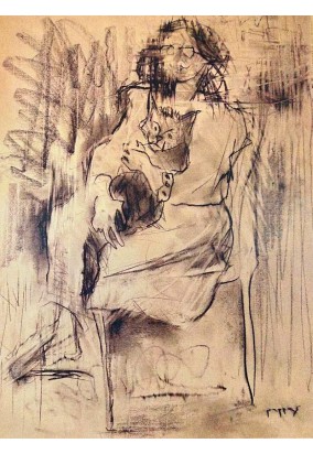 Κορίτσι με Γάτα 42x32 cm
