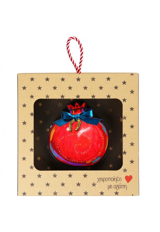 Γούρι επιτραπέζιο 18εκ. - Ρόδι με φιόγκο-Πέταλο