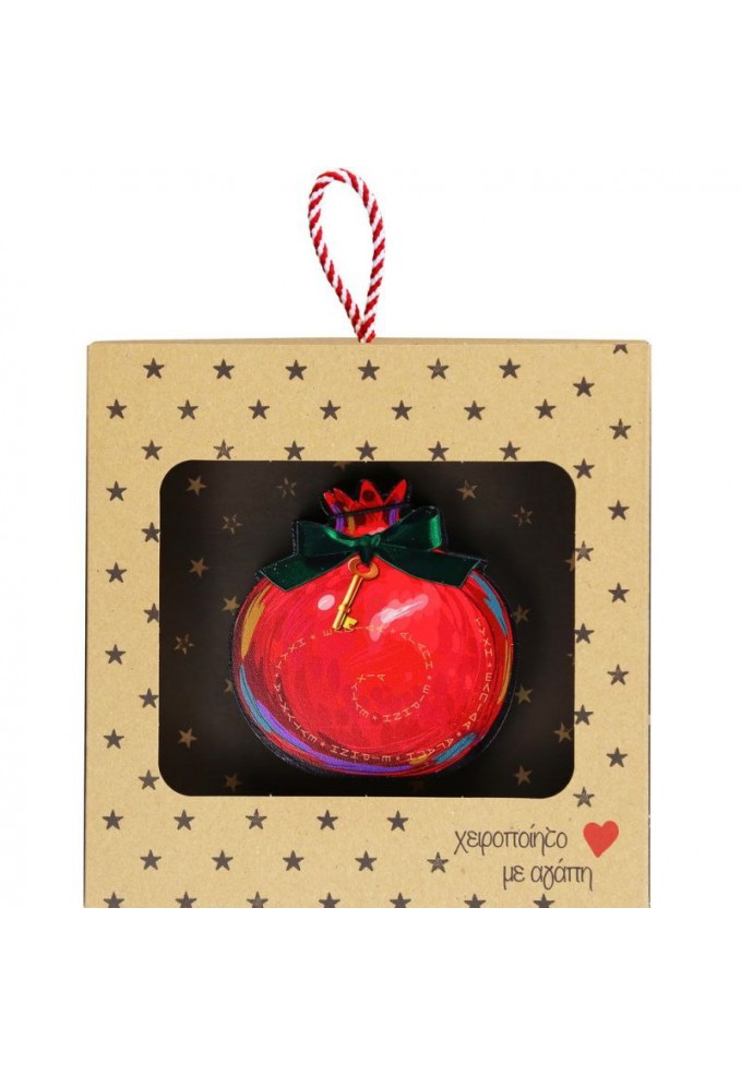 Γούρι επιτραπέζιο 18εκ. - Ρόδι με φιόγκο-Κλειδί