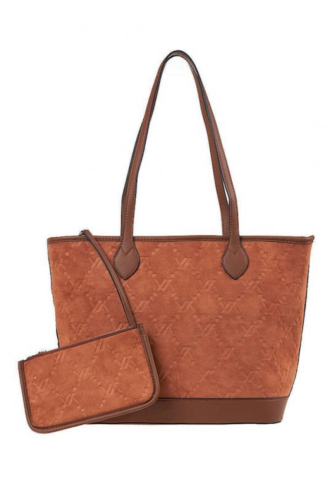 Τσάντα Ώμου Verde - Καμηλό