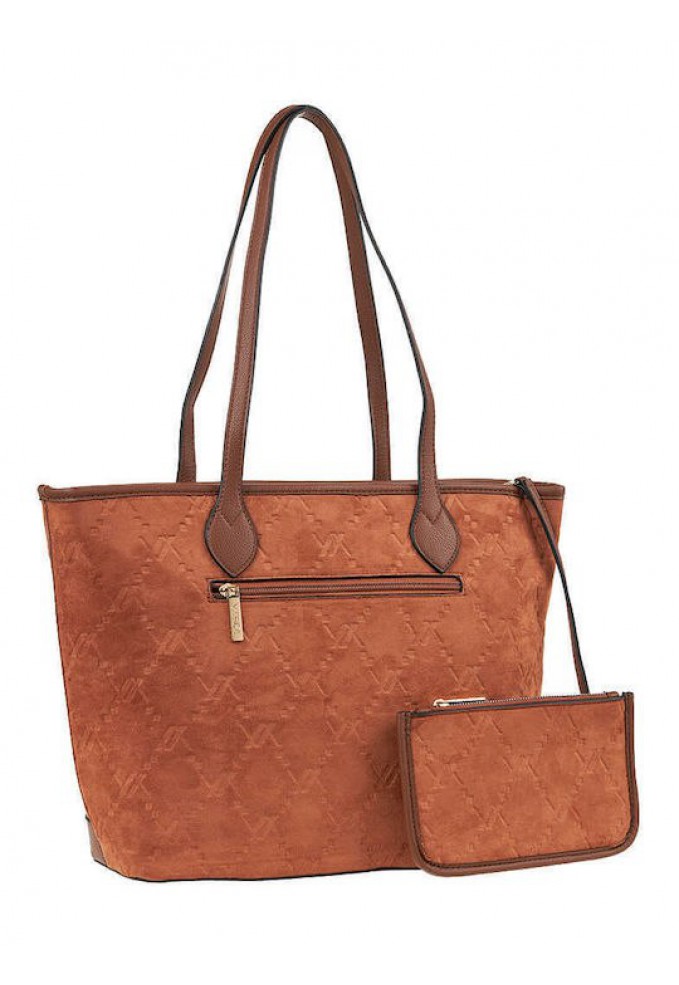 Τσάντα Ώμου Verde - Καμηλό