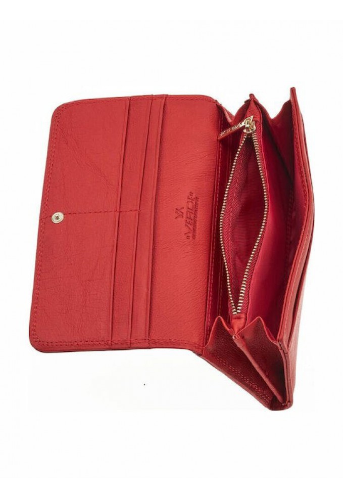 Πορτοφόλι Γυναικείο Verde Δερμάτινο - Κόκκινο