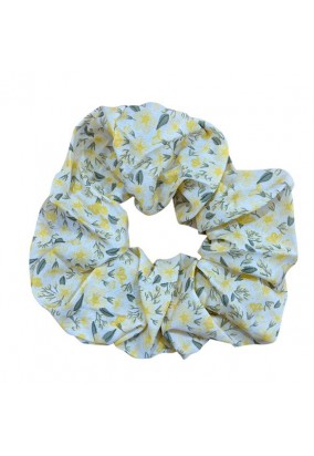 Scrunchie Floral Μεγάλο - Κίτρινο