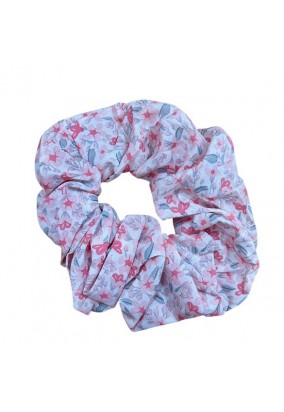 Scrunchie Floral Μεγάλο - Ροζ