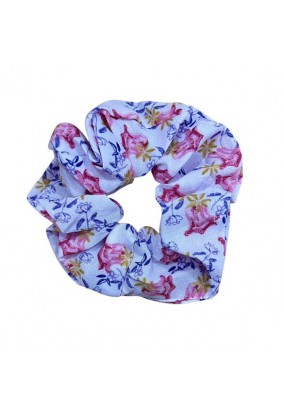 Scrunchie Floral - Ροζ
