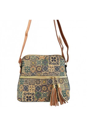 Τσάντα Χιαστί από Φελλό - Μπλε