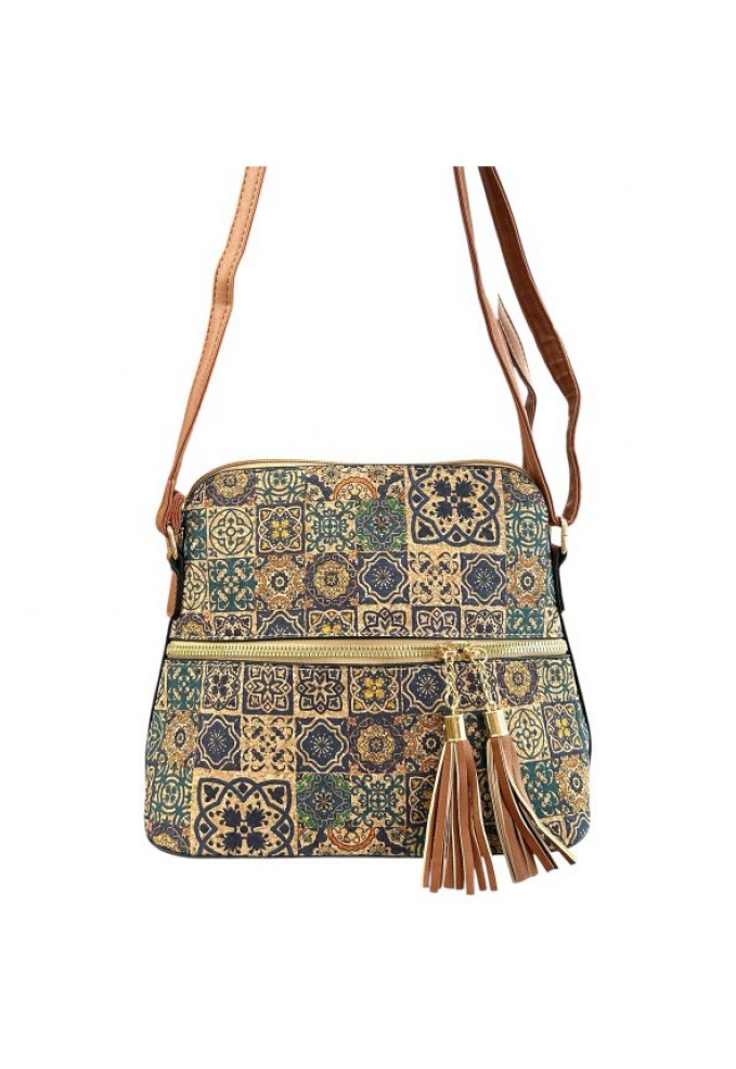 Τσάντα Χιαστί από Φελλό - Μπλε