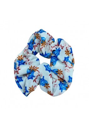 Scrunchie Floral - Λευκό