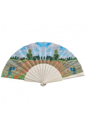 Βεντάλια Ξύλινη - Monet "Les Coquelicots"