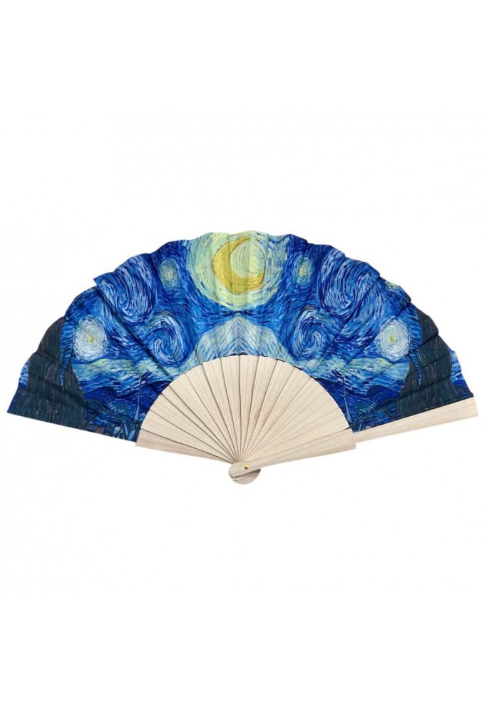 Βεντάλια Ξύλινη - Van Gogh "Starry Night"
